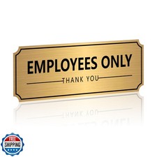 Employees Only Sign Sticker for Door  Self-Adhesive Weatherproof Vinyl Brushed