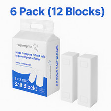 6 Pack 12 Block Small Format Block Salt for All Water Softeners Use Curve Block