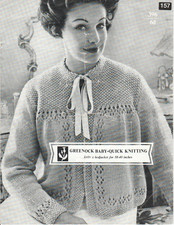 1950s Knitted Bed Jackets Greenock 396 Knitting Pattern 38‑40" Bust