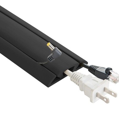 3 Channel Floor Cord Protector with Top Loading Access   Flexible, Stay Flat ...