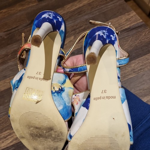 Moda In Pelle Sandal Size 4 (37) multicoloured summer gold party wedding - Picture 7 of 7