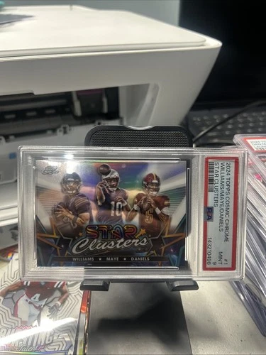 2024 Topps Chrome Cosmic Drake Maye Caleb Williams Jayden Daniels Rookie PSA 9