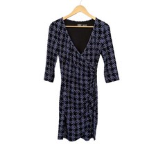 New GUESS Penelope Faux Wrap Zipper Black Purple Dress | Size 6 MSRP $118