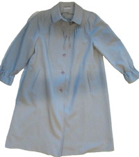 Vintage 70s Forecaster International Gray Long Trench Coat Women's size 13/14