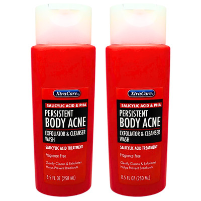 2-Pack Xtracare Persistent Body Acne Exfoliator & Body Wash W/ Salicylic Acid