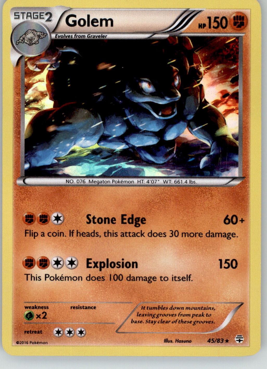 Golem - Generations - 45/83 - Holo NM Pokemon