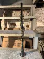 vintage antique silver wood clarinet