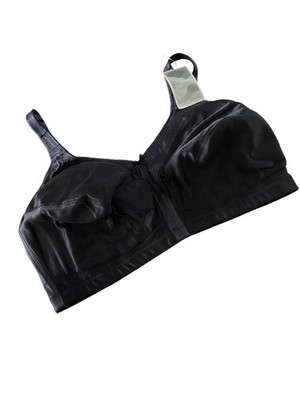 Amoena Mastectomy Bra Womens 46DD Black Ava 2115 Wireless Pocketed Full Coverage