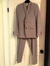 Calvin Klein Gray 2-Piece Suit Boys 18R Single-Breasted 2-Button Notch
