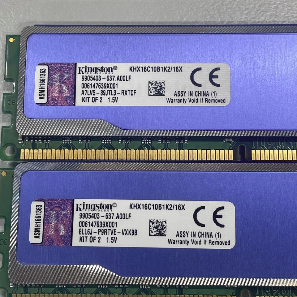 Kingston  2x8GB DDR3 RAM PC3-12800 1600MHz non-ECC DIMM 1.5V KHX16C10B1K2/16X - Image 3 of 4
