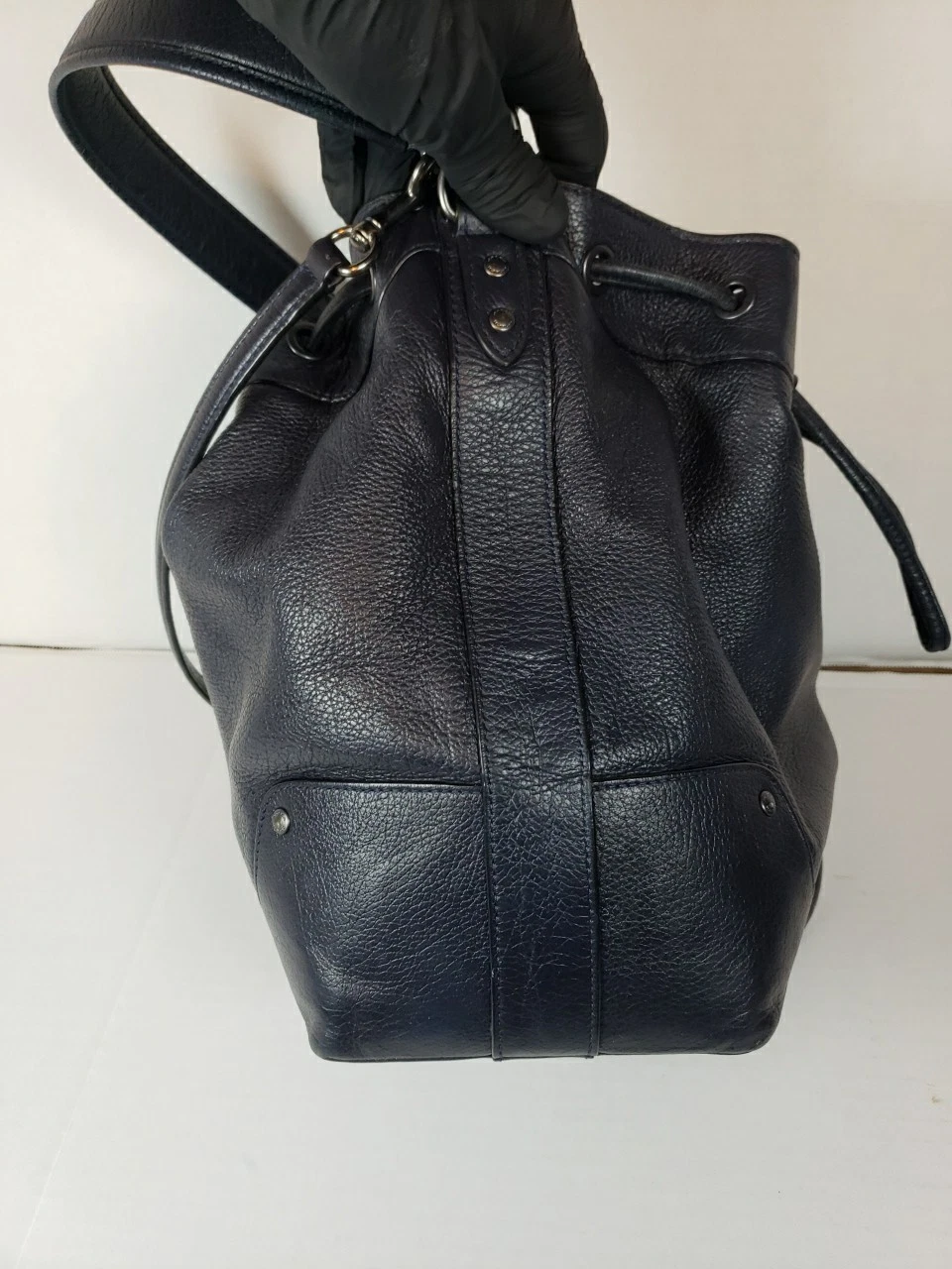 Borsa a tracolla Coach blu notte GRANDE standard Topolino con coulisse F35684