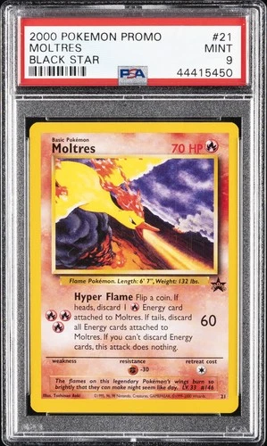 2000 POKEMON PROMO BLACK STAR TOSHINAO AOKI ERR #21 MOLTRES PSA 9