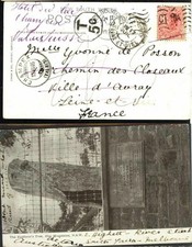 Australia to France MELBOURNE QV 1d postage due EXPLORERS TREE ppc 1905