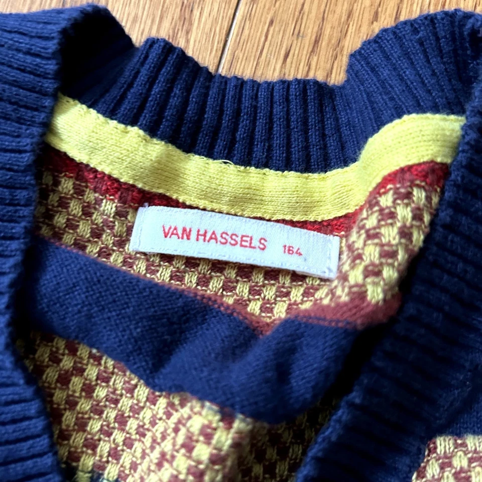 Van Hassels Cotton Cardigan Kids Size 184 US 14/16l Primary Colors Preppy - Image 3 of 4
