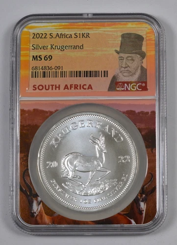 2022 South Africa 1 oz Silver Krugerrand S1KR NGC MS69 Uncirculated /091