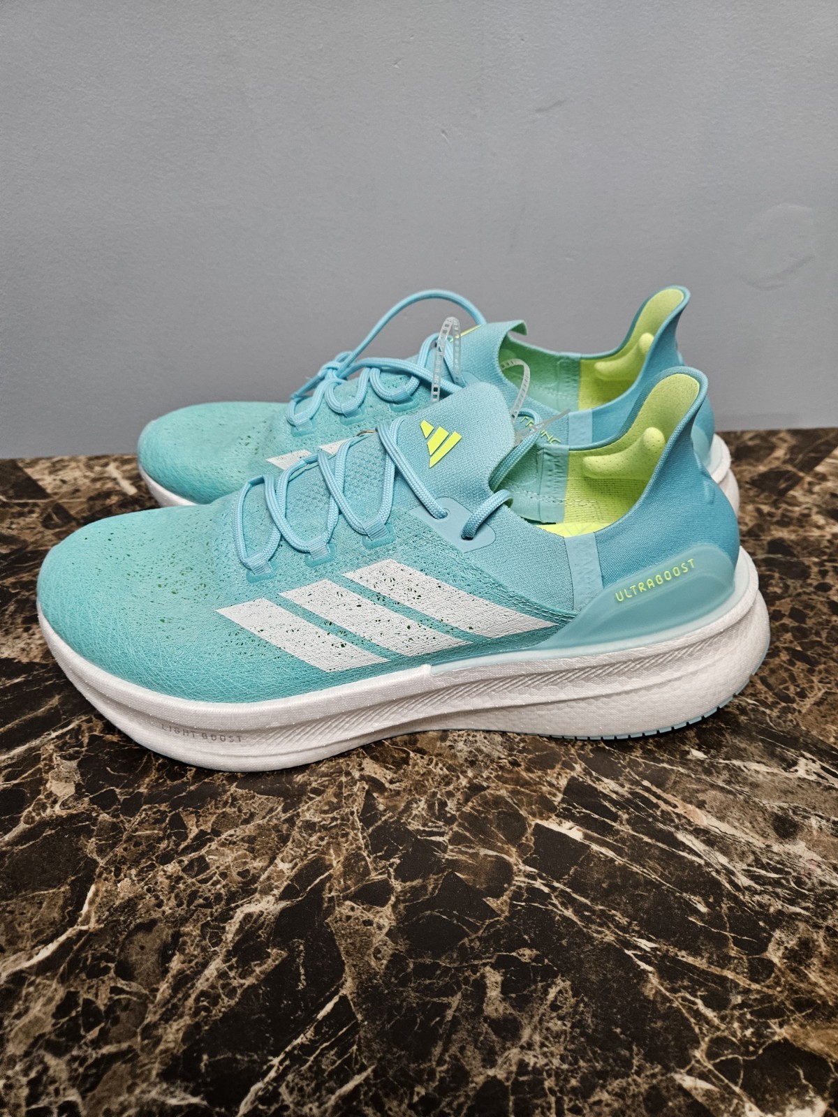 New Adidas Ultraboost 5 Strung Running Shoes Flash Aqua White JQ2936 Men’s 11.5 thumbnail 3