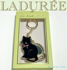 LADUREE Paris Portachiavi Portachiavi Specchio Nastro Gatto Nero Carino Nuovo