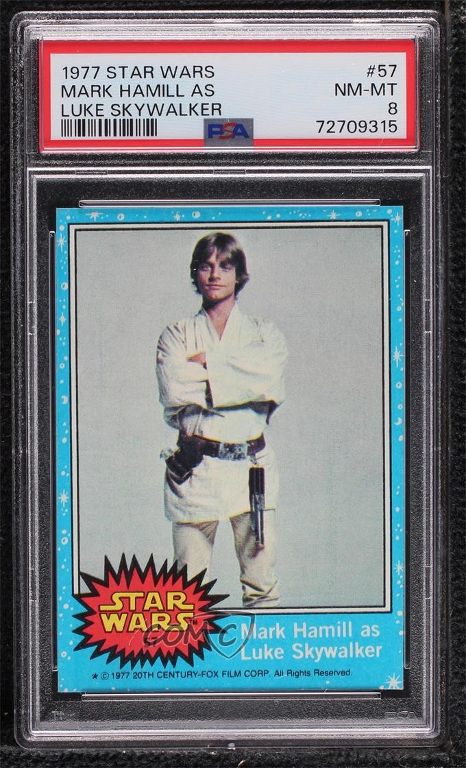 1977 Topps Star Wars Mark Hamill as Luke Skywalker #57 PSA 8 0y8e