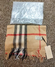 Burberry Cashmere Scarf 12.5x71” Authentic