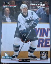 Owen Nolan 8x11 Players Card San Jose Sharks 