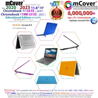 NEW CLEAR mCover  HARD Shell CASE for 11.6'' HP Chromebook 11 G8 EE / 11MK G9 EE