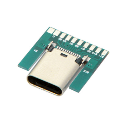 2PCS 24Pin USB 3.1 Type C Female Plug Socket Connector SMT Type with PCB Board