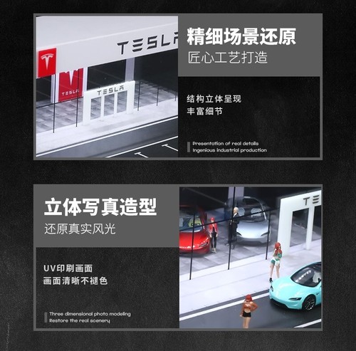 Diorama 1:64 Car Garage Model LED City Car Showroom Scene Display Building Model - Picture 23 of 102