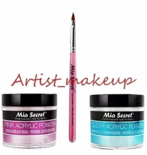 Mia Secret Acrylic Nail Powder Pink + Clear 2 oz + Kolinsky Brush# 8OR