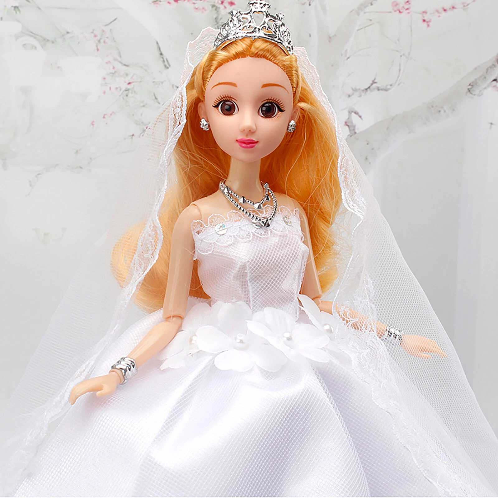 VETEMENTS 2 pezzi bambola abito da sposa con diamanti pizzo bambole vestito principessa fai da te divertimento per ragazze