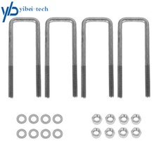 4 Piece Square U-bolts For 88-19 Chevy Gmc 2.5 Wide Leaf Springs 8.75 Long