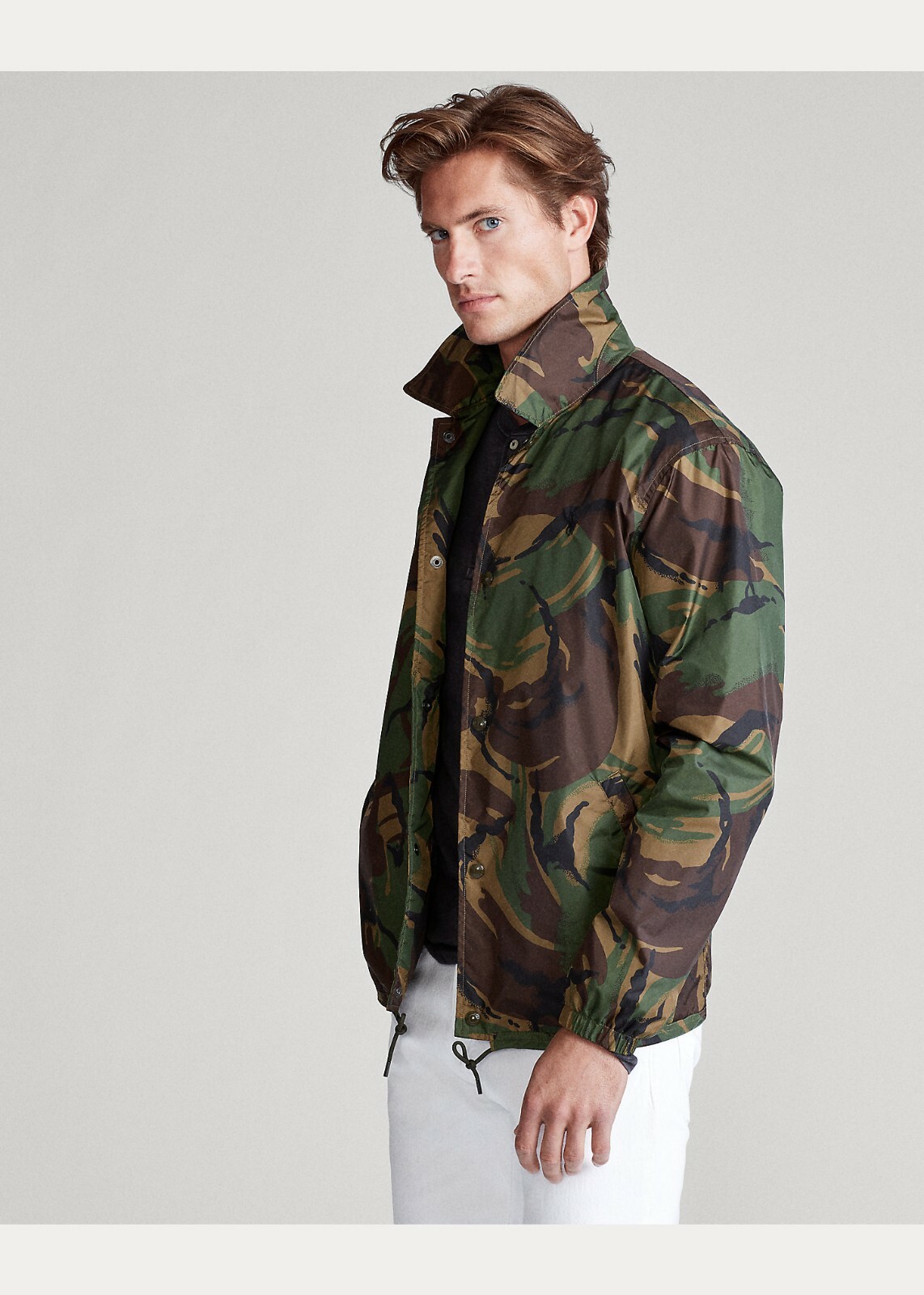 PONY Giacca da allenatore Polo Ralph Lauren esercito militare surplus logo mimetico frangivento