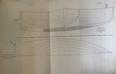 Antiker Druck Dixon Kemp Yachtplan um 1895 Spottvogel Maritim Gravur