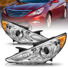 Fits 2011-2014 Hyundai Sonata Chrome Housing Amber Corner Headlights Rhlh 11-14 Fits 2011-2014 Hyundai Sonata Chrome Housing Amber Corner Headlights Rhlh 11-14