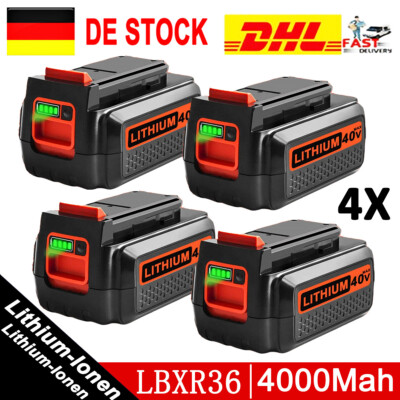 4X Akku 36V Li-ion 4000mAh Für Black+Decker LBXR36 LBX2040 BL20362 LHT2436 LST22