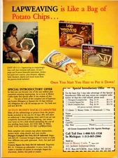 Love and Money Crafts Lap weaving Original Vintage Print Ad