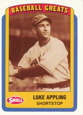 Luke Appling 1990 Swell Baseball Greats #18 Chicago White Sox Baseball Card