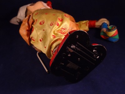 Ancien Jouet Mécanisque Clown Cirque Automate Acrobate A Clé