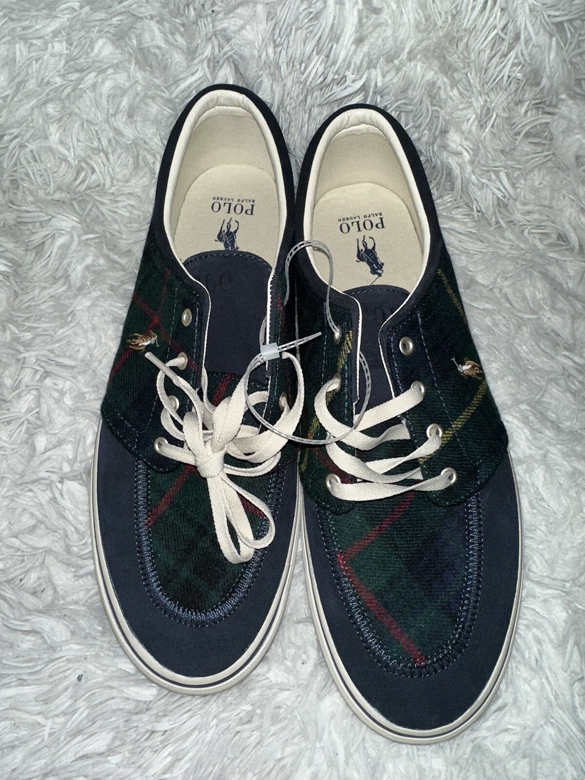 PONY POLO Ralph Lauren scarpe uomo TAGLIA 14 Faxon x lana a quadri pelle scamosciata NUOVISSIME