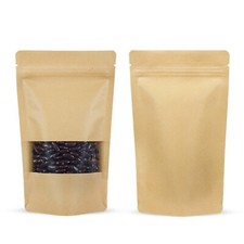 Kraft Paper Window Stand Up Pouches Zip Lock Flexible Doypack Packaging Bags