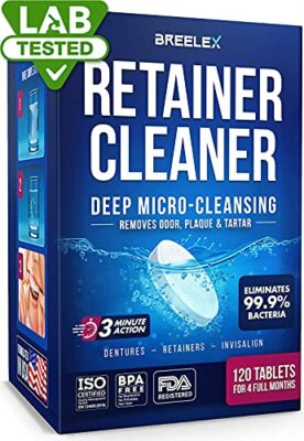 Denture Cleaning Tablet Retainer Cleaner for Aligner,Mouth & Night Guard 120 tab