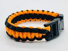 2-Pack Paracord Survival Bracelets Two-Tone Black/Orange s3