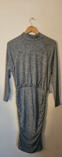 Express Mock Neck Long Sleeve Ruched Sides Lightweight Sweater Dress Size S NWT