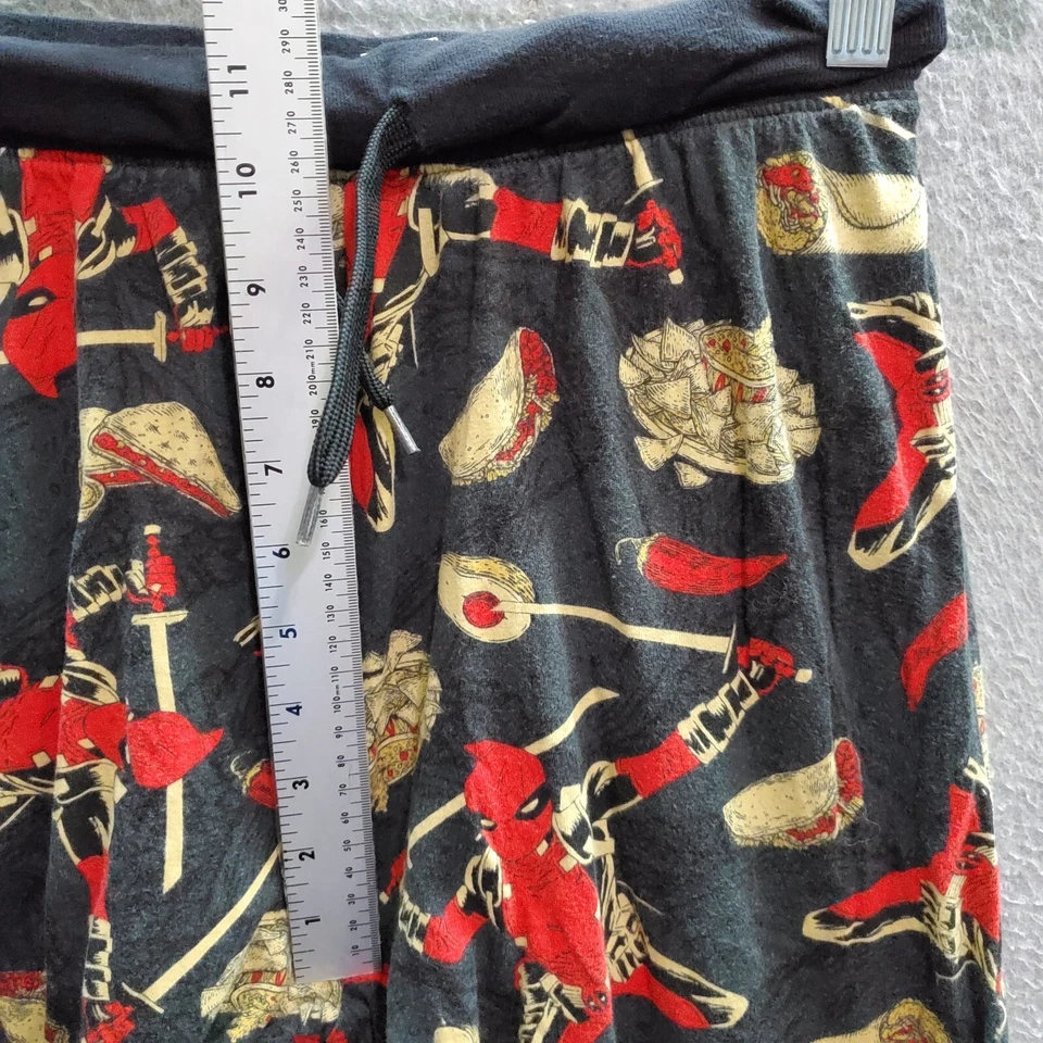 Pantalones de pijama negros pequeños Marvel para hombre Deadpool Taco cordón Foto 4 de 4