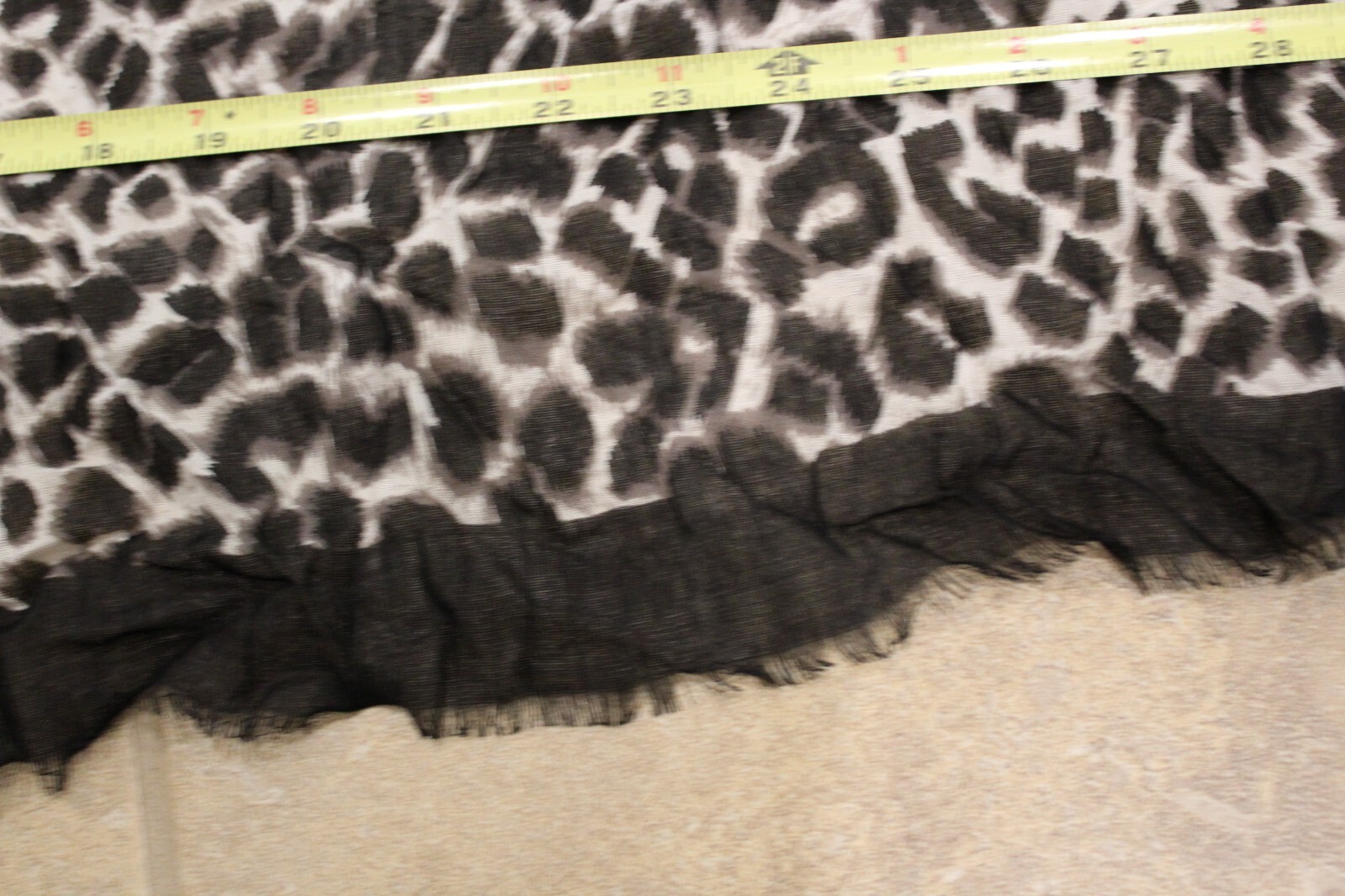 Lightweight Accent Scarf Rectangle Gray Black Leo… - image 9