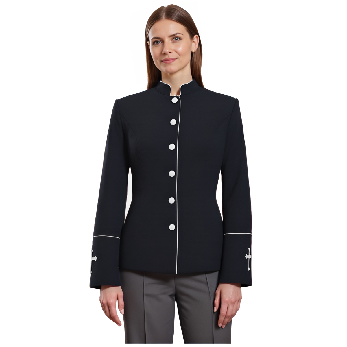 Women Clergy Coat Clerical Lady Priest Jackets Pastor Preacher Minister  Jackets