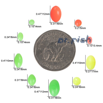 Dr.Fish 500pcs Glowing Fishing Beads - Oval Luminous Plastic Beads Mix Colors Tackle 5 thumbnail image