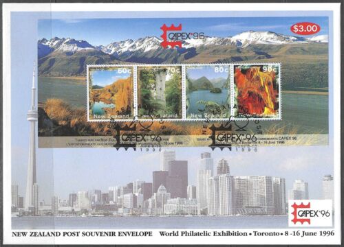 New Zealand - 1996 First Day Cover - CAPEX Exhibition - Scenic Views Mini Sheet - Picture 1 of 1