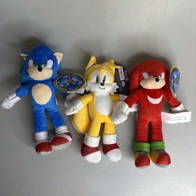 Paramount SONIC THE HEDGEHOG 2 Plush Set KNUCKLES TAILS SONIC 9'' Jakks