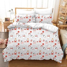 3D Cats Box Balloon Pattern Red Quilt Cover Set Duvet Cover Bedding Pillowcases