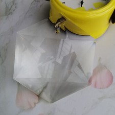 2Pcs Glass Crystal Clear 100mm Large Hexagram Prisms Pendant Suncatcher Fashion